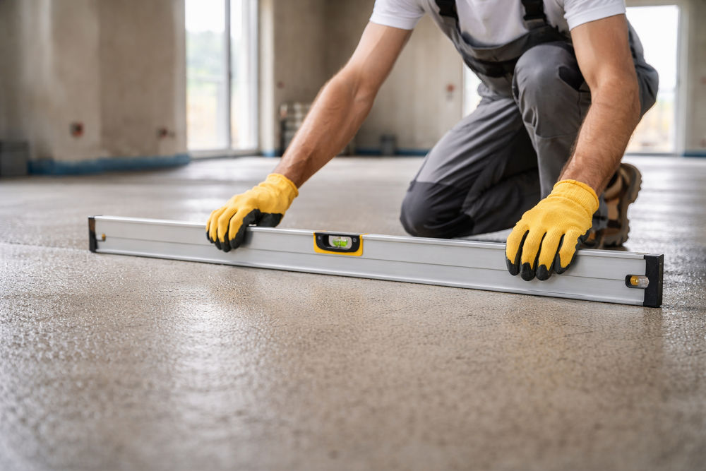 проверка-на-равнинност-бетонна-замазка